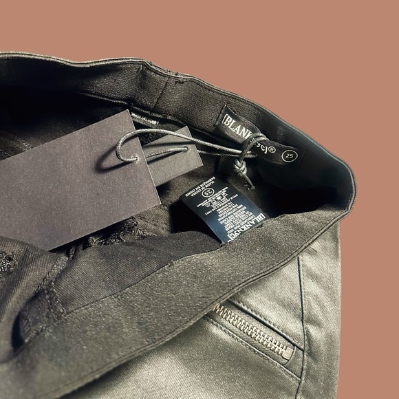 NWT Blank NYC Black Coated Denim Pull-On Zipper Detail Legging Size 25 - Picture 5 of 16